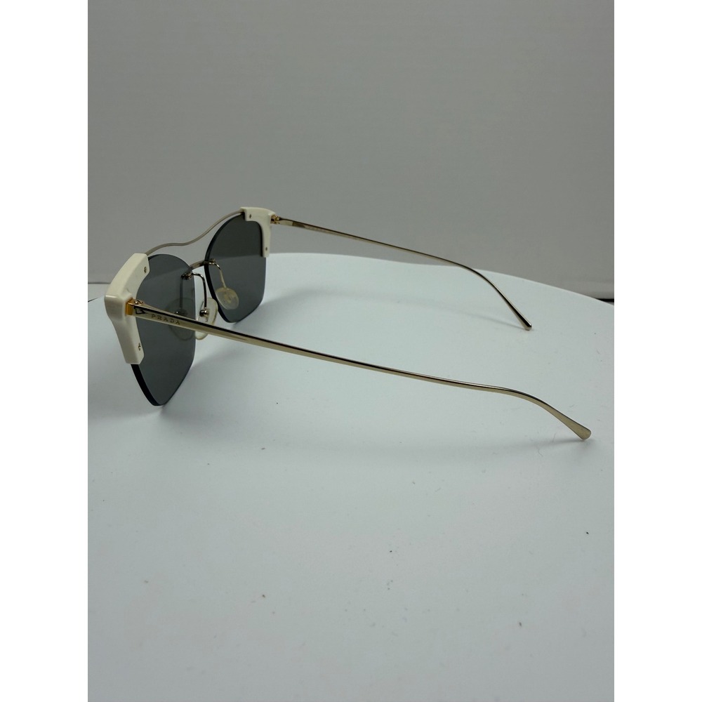 Prada SPR 21U Butterfly Sunglasses Cream Gold Rimless Made in Italy SPR21U - Picture 14 of 17
